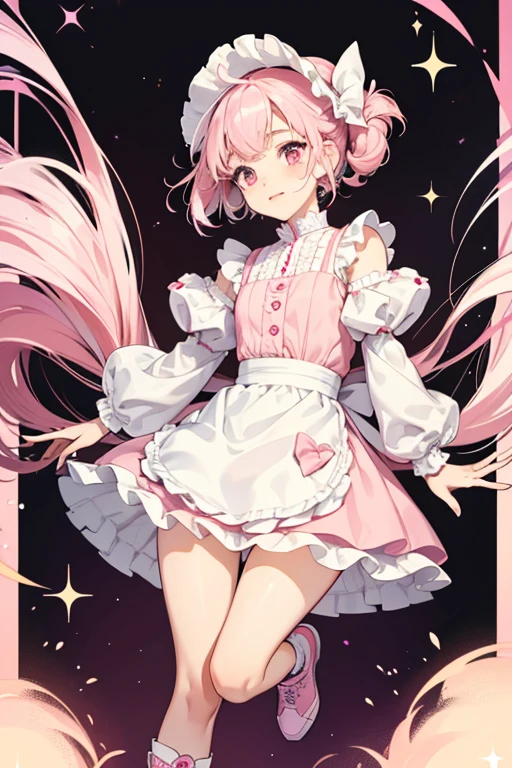 Cherie is fair-skinned with black button eyes and pale pink cheeks. She has very curly, pale pink hair pulled into low ponytails held by a small black bow. At the top of her head is a large black bow with a small amount of hair pulled up.

She wears a white fluffy top with ruffled sleeves in three layers made of pink tulle and a tutu skirt with a pale pink polka-dot pattern. She wears black shoes with white socks and a pair of pale pink tights. Around her neck is a three layer pearl necklace with a hot pink bow on the left side. SPARKLE; GLITTER;