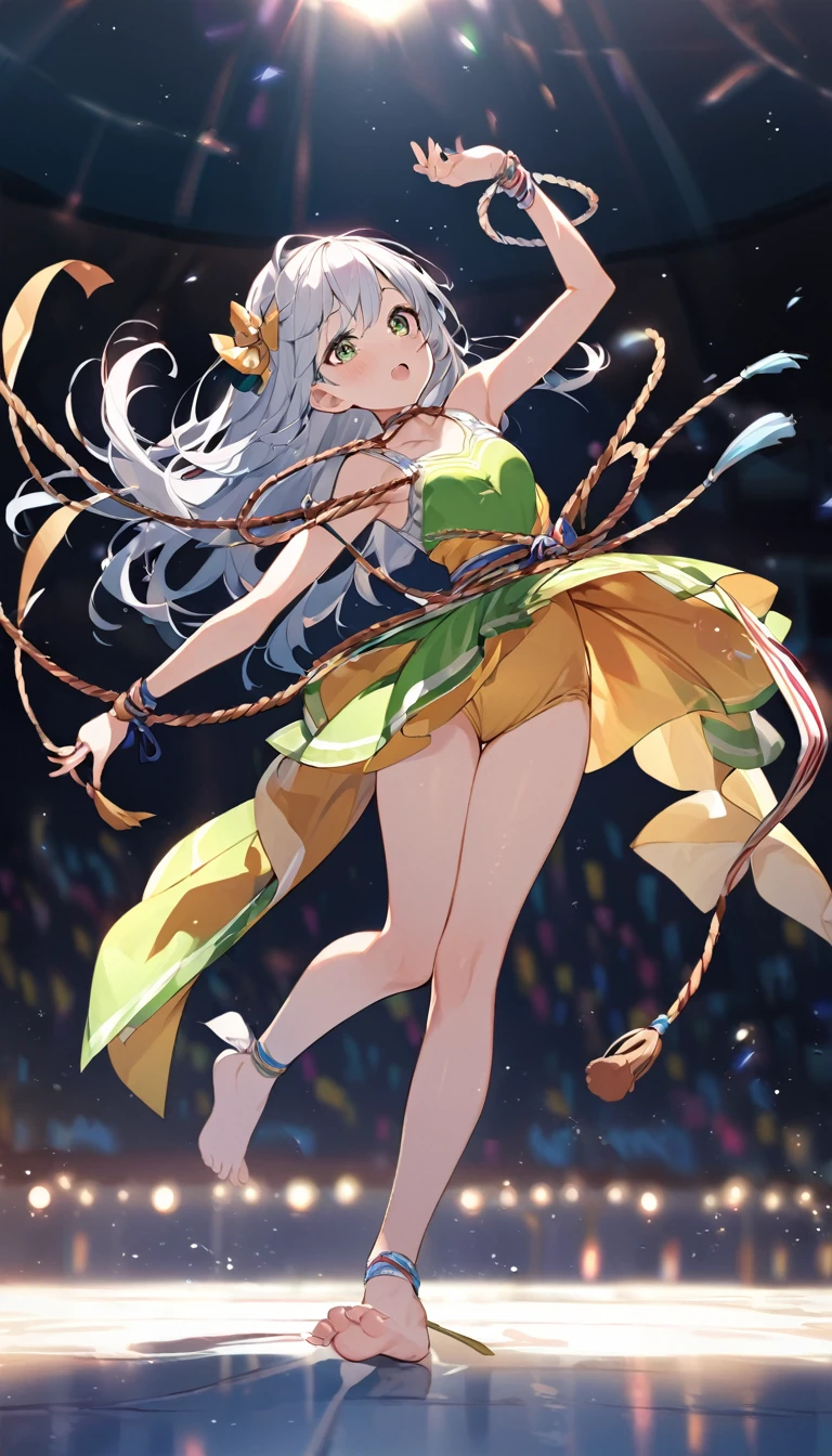 junior high school,Girl,Barefoot,Dancing outfit,Rope binding,SM