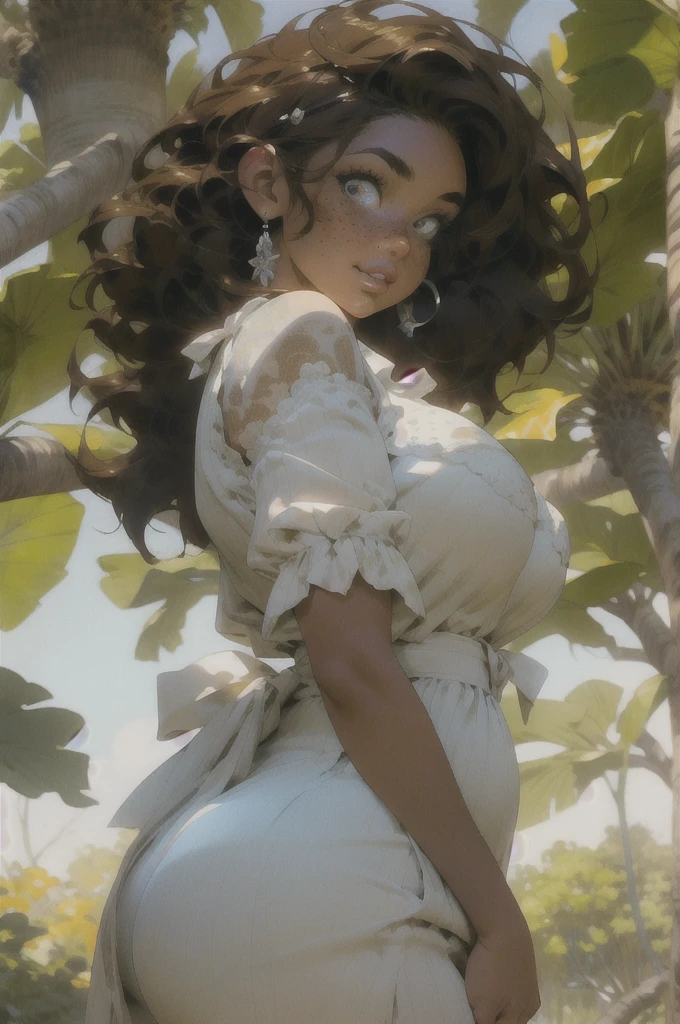 ((best quality)), ((masterpiece)), (detailed) red curly hair, very dark black skin, African face, thick red lips, seductive face, college girl face, big legs, big heart shaped ass, large curvy thighs, tiny waist, big hips, massive tits, F cup breasts , Legs spread apart, bending over, fully naked, pussy exposed, wearing slave chains, slave collar, salve, background (((cotton field)))