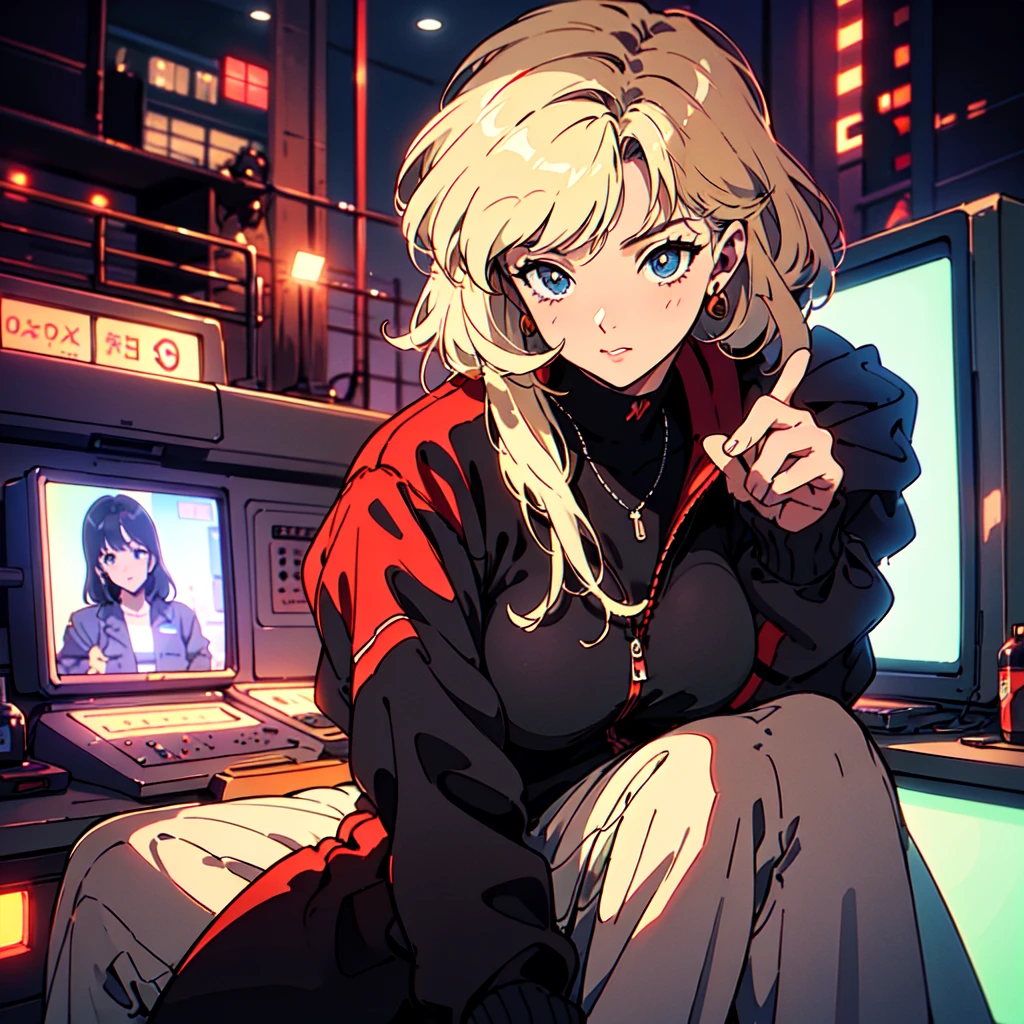 A city pop poster with a retro 80s feel、Imagine the album cover。With the highest quality anime illustrations、The main character is a blonde girl with short hair.。Her eyes shine blue、Dressed in rapper style clothing、I'm wearing headphones。
The image is in a dynamic pose.、Drawn from a novel angle。Created in high definition like 4K、Creates the feeling of being in a dark room。The room was lit by blue lights.、It has a fantastic atmosphere。The room is a small space like a 1K.、The window offers a view of downtown Shinjuku.。
This work depicts a night city enveloped in neon lights.、This will be a record that allows you to fully enjoy the charm of city pop.。