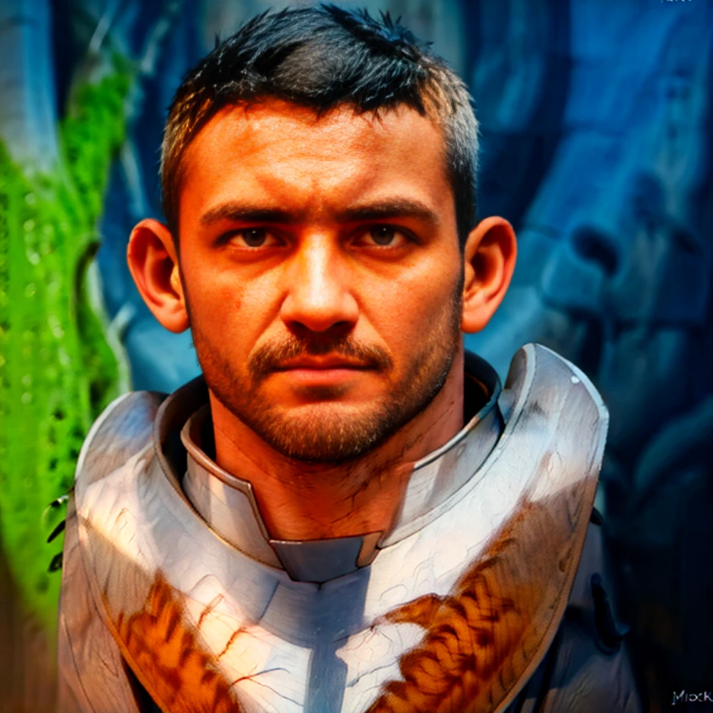 a male cleric with short faded black hair with some grey, skin shaved sides, neat trimmed beard, oval face, werewolf claw scar on face and neck, bearing battle scars, bright wolven eyes, elvish ears, tan skin, wearing dragon leather armor with dragon symbol, walking in dark forest casting lighting in one hand, graveyard in background,(best quality,4k,8k,highres,masterpiece:1.2),ultra-detailed,(realistic,photorealistic,photo-realistic:1.37),HDR,UHD,studio lighting,ultra-fine painting,sharp focus,physically-based rendering,extreme detail description,professional,vivid colors,bokeh,dark fantasy portrait,dramatic lighting,cinematic composition