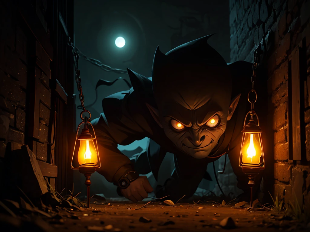 crie um personagem masculino usando boné preto camisa social manga longa branca e gravata preta calsa social e sapato social pretos Security com uma latern nas mãos procurando algo estilo Cartoona close up of a person holding a latern in a tenebrosa room, shadowy informant, searchlight, tenebrosa!, latern on, Security, latern, night light, paranormal latern, he is traversing a shadowy city, little people with torches, latern lighting, Search Lights, Homem misterioso, tenebrosa!!!, lurking in the tenebrosaness, mysterious glow, figura misteriosa estilo cartoon para joga 8 bits ele é um Security