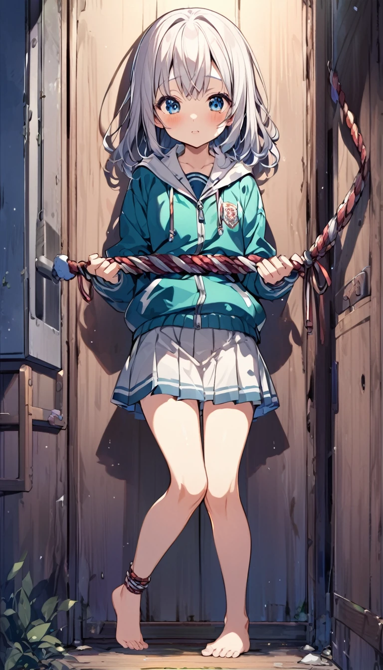 junior high school，Girl，Barefoot，Rope binding，SM