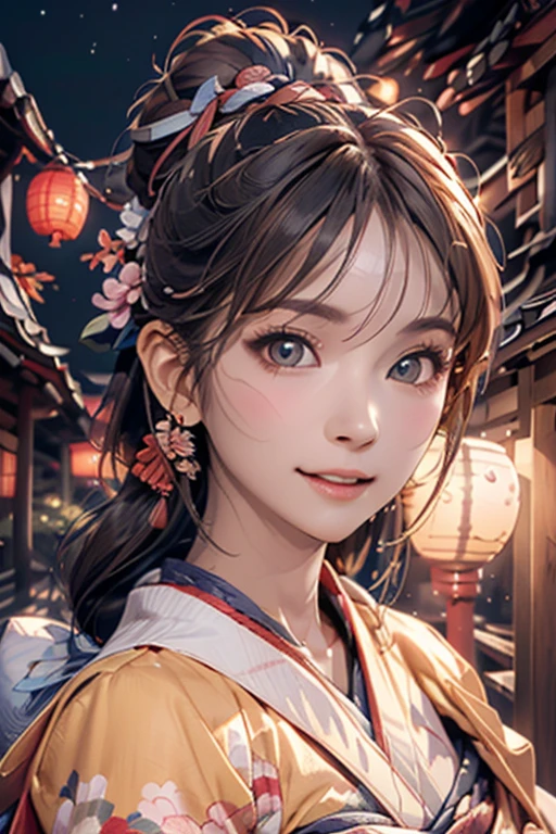 (Highest quality、 8k wallpaper、masterpiece、High resolution)、(whole body)、Beautiful girl in yukata、Ample breasts、(Highly detailed face and eyes、Beautiful Face、Beautiful Eyes、Beautiful nose、Pretty lips)、Japanese garden、Digital Art、Detailed Background、moonlight、Full moon in the sky、Detailed CG、