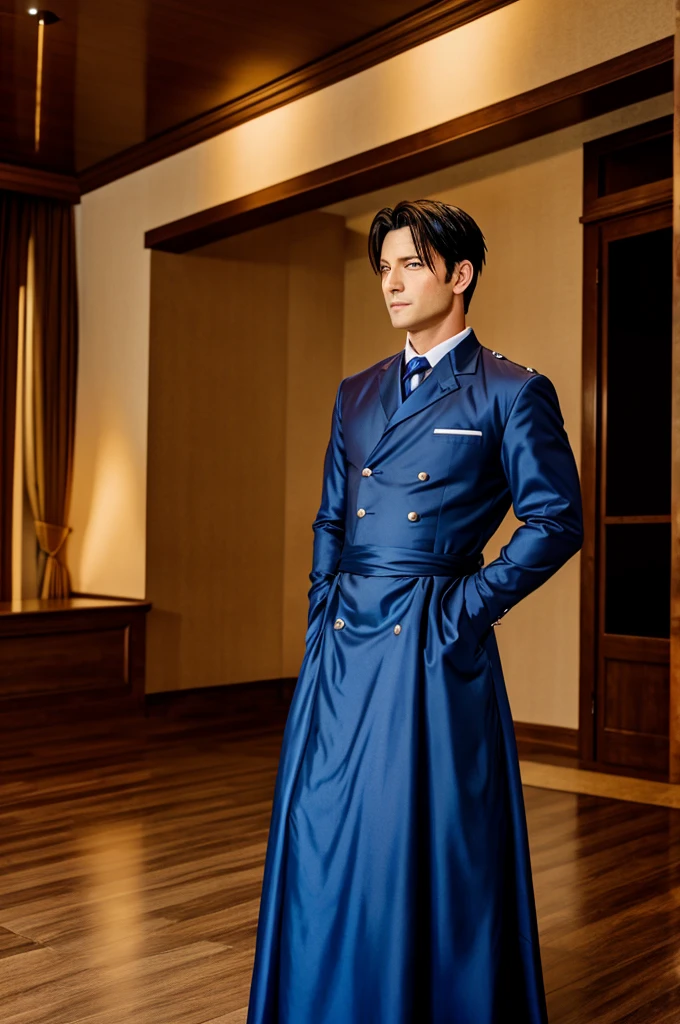 Roy mustang in a wadding as a guest with formal dress
