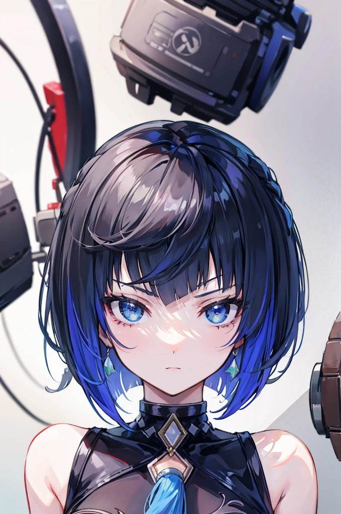 Short hair four back focus 