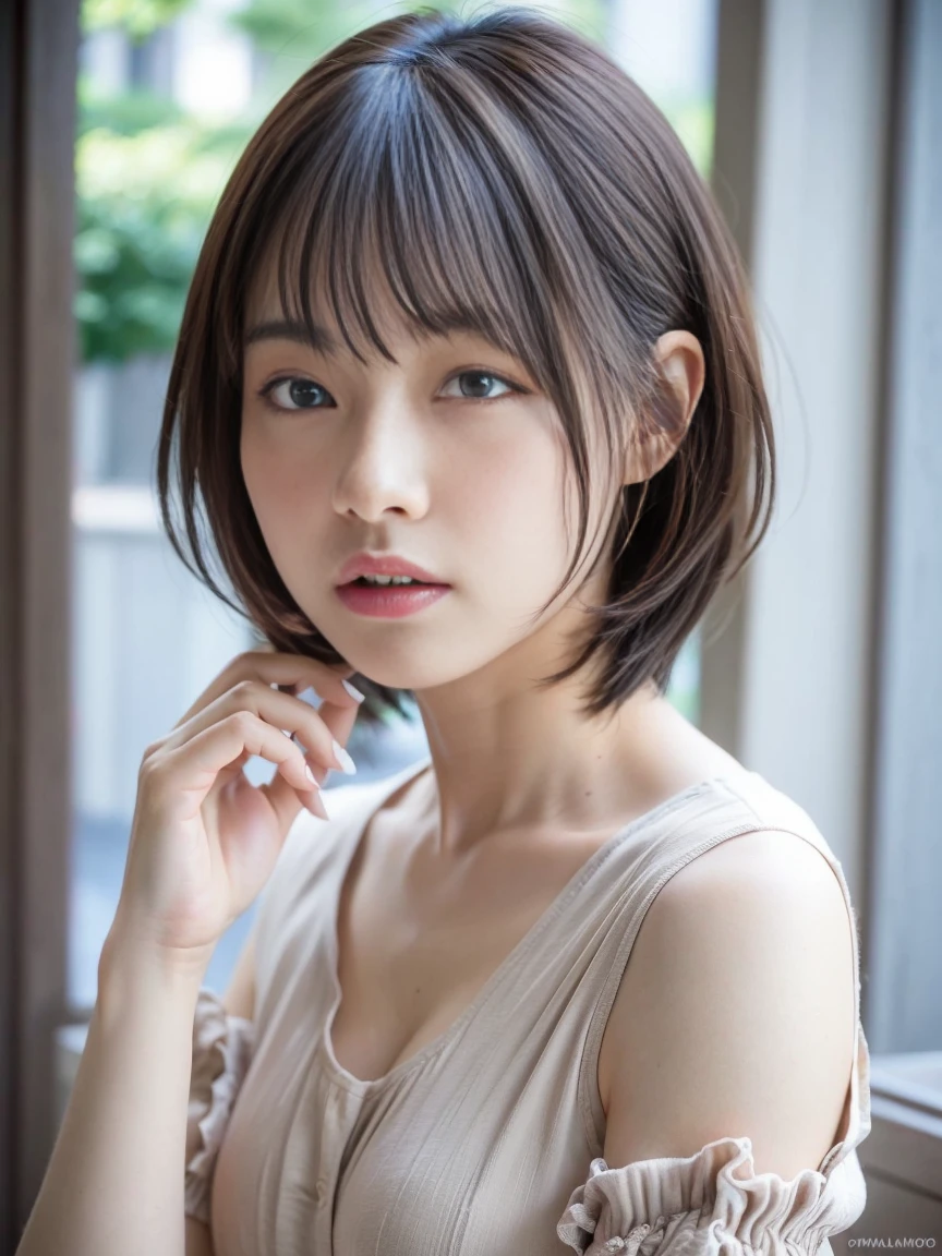 (Highest quality、8k、32K、masterpiece、Hmph:1.2)、Cute Japanese Women Photos、Summer sunlight background、Photographed in natural light、Upper Body、Surface Focus、Short sleeve shirt、、From above、Mix 4、(8k、RAW Photos、Highest quality、masterpiece:1.2)、(Realistic、Photorealistic:1.37)、1 girl、Photon Mapping、Physically Based Rendering、Excellent image quality、High resolution、1080P、(Pretty face)、(Detailed facial depiction)、(Detailed explanation of the hand setter muscle area)、(Detailed CG)、 Extreme light and shadow、、masterpiece、Rich details、(exquisite features)、(Best image quality)、(masterpiece)、(Detailed eyes)、I look forward to seeing you、Delicate clavicle、Various poses、Iris