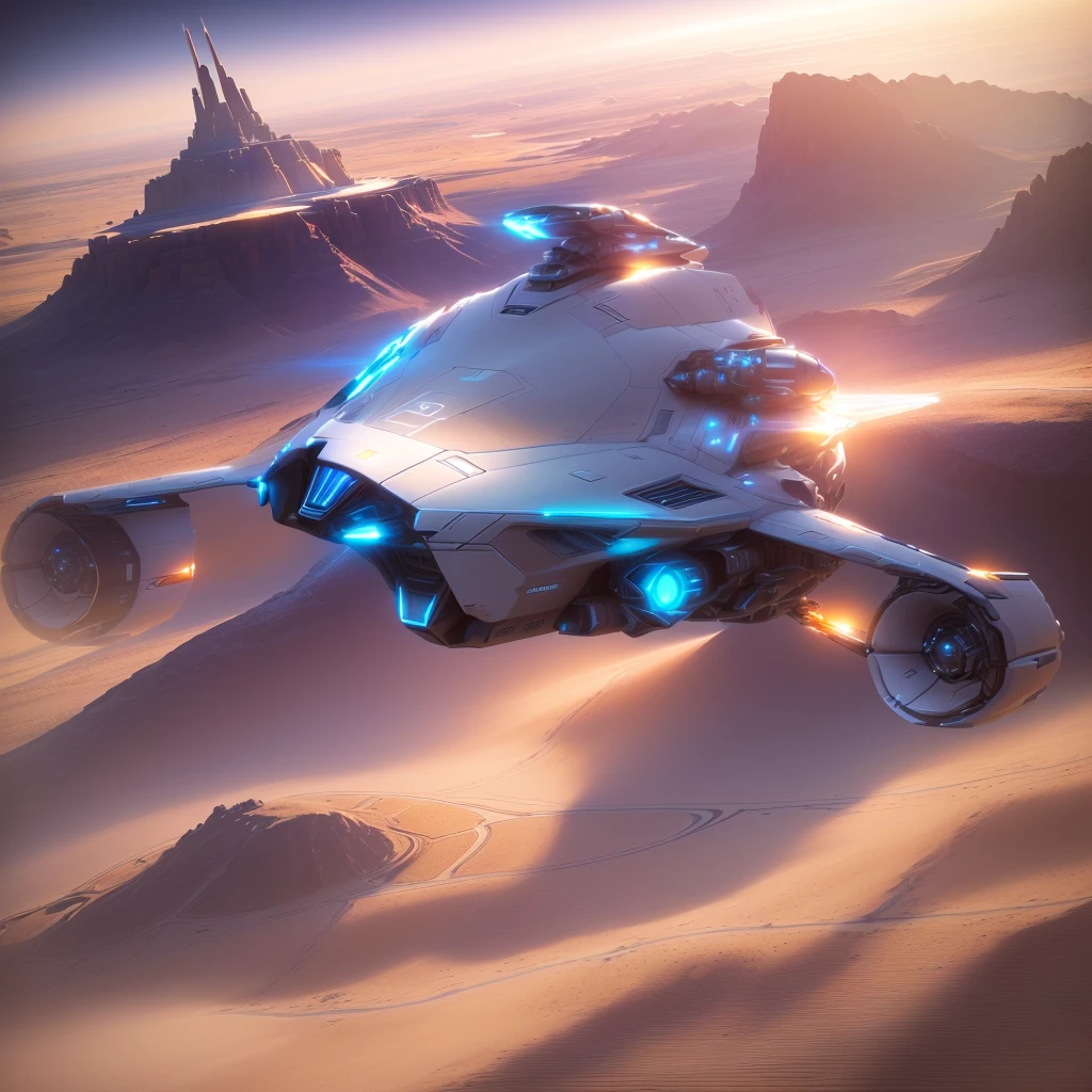 a close up of a futuristic flying vehicle in the sky, flying scifi vehicle, spaceship flies in the distance, valkyrie fighter jet, spaceship in a dry river bed, science fiction spacecraft, spaceship from the movie dune, lockheed concept art, star citizen halo, alien space ship flying in space, futuristic starship, star citizen digital art, spaceship in the sky, futuristic vehicles
