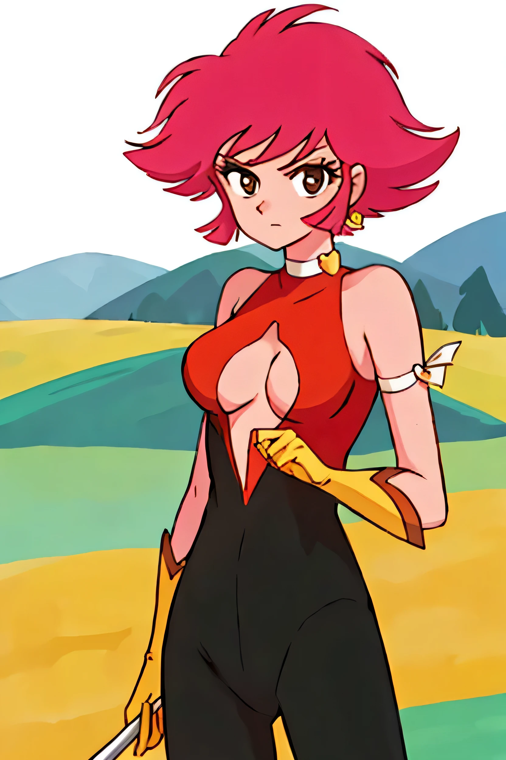 masterpiece, best quality, solo, 1girl,outdoor,looking at viewer,(cowboy shot:1.2),
Kisaragi Honey into Cutie Honey transformation sequence,