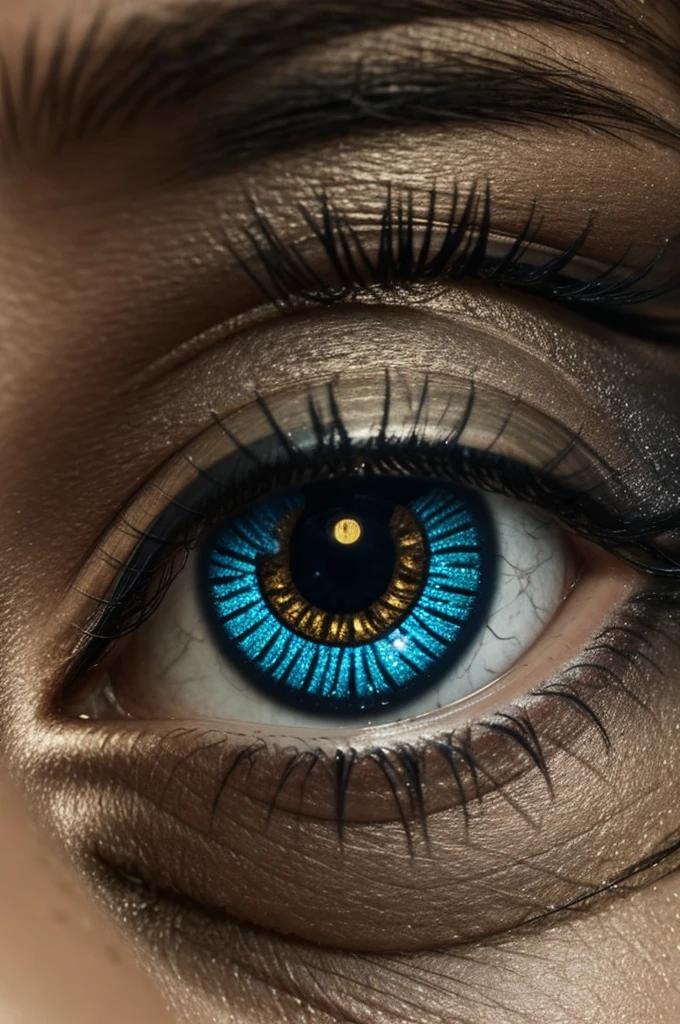 A realistic eye with misleading lights