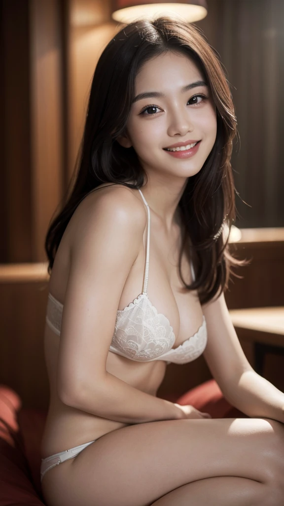 Best quality, masterpiece, ultra high res, (photorealistic:1.4), raw photo, seductive smile, cute, realistic lighting,