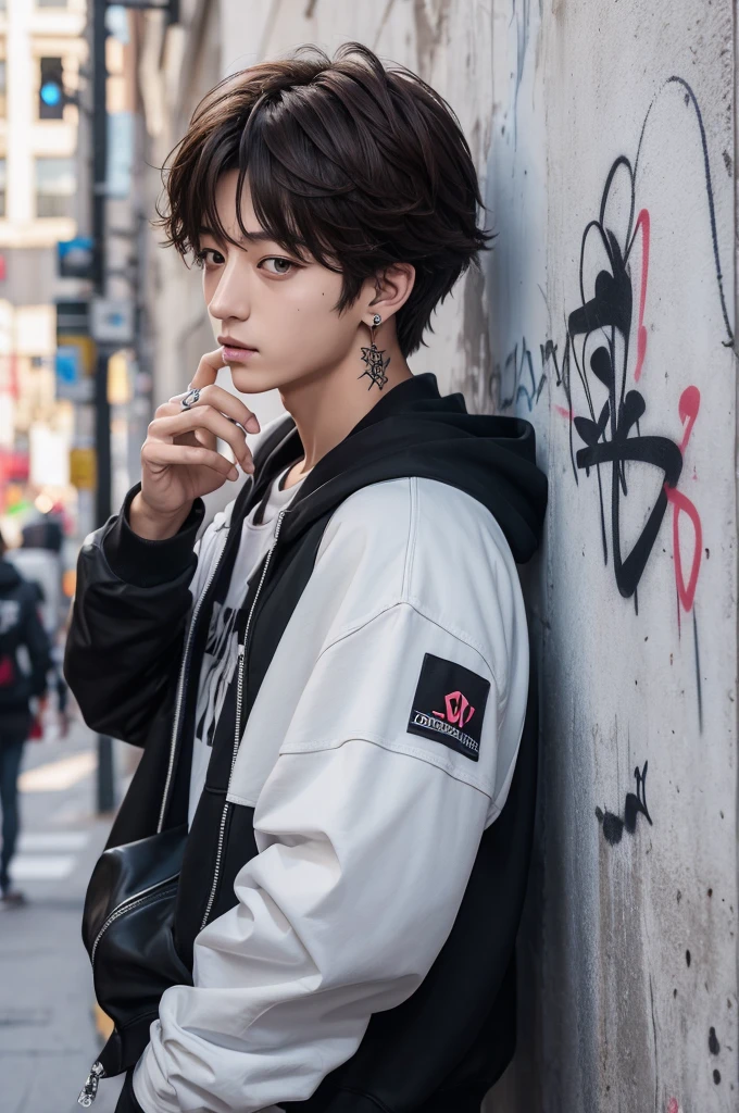 Jungkook graffiti on the wall