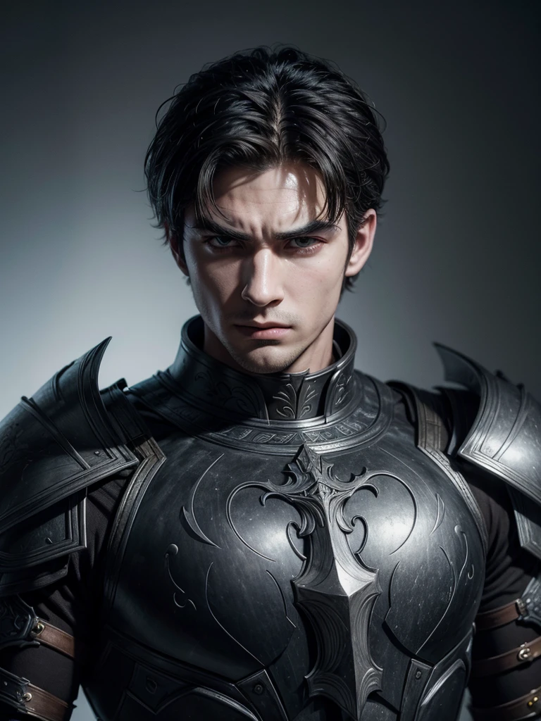 handsome man,armour, arrogant look, drawing style