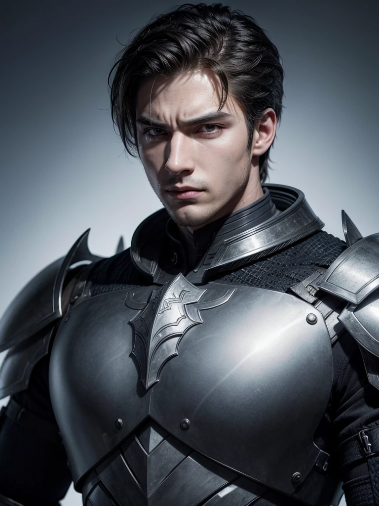 handsome man,armour, arrogant look, drawing style