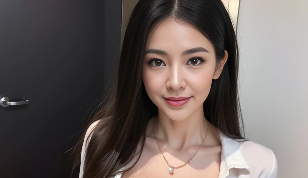 1gravure, from the chest up, masutepiece, Best Quality, Ultra-detailed, Photorealistic, super detailed skin, Perfect Anatomy, (1 japanese mature woman), (Solo), sixty years old, (Wrinkles at the corners of the eyes:1.3), Large breasts, A MILF, glamor, A sexy, Chromo-white skin, Looking at Viewer、Super large udder、Sleeveless knitwear、Tight Fit Knitted Dresseuchimuchi、Black pantyhose、high-heels、Smile、sitting on、Hotel bedroom