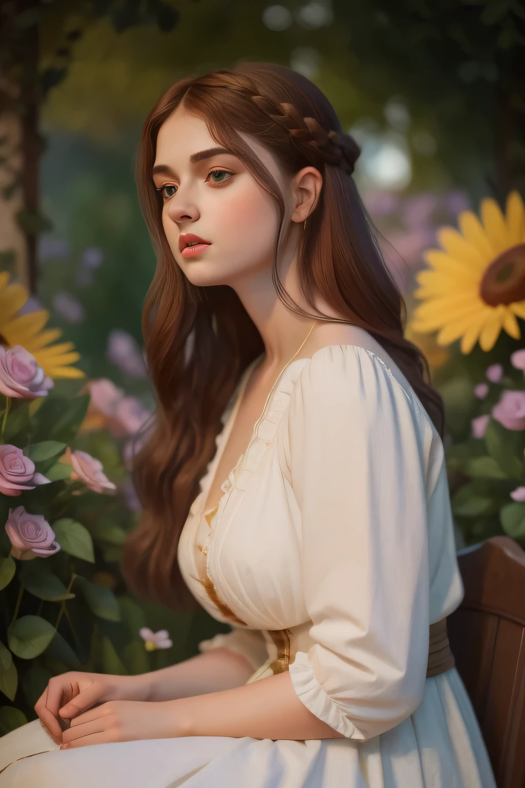 best quality,4k,8k,highres,masterpiece:1.2,ultra-detailed,realistic:1.37,mesma garota 1885,england,Pre-raphaelite,portraits,16-year-old,nude,Alexandra Daddario,boarding school gardens,1880s scene,nude,1880s hairstyle,vivid colors,HDR,studio lighting,sharp focus,physically-based rendering,extreme detail description,professional,bokeh,landscape,horror,anime,sci-fi,photography,concept artists,colored,soft lighting,rich color tones,gentle shadows,pastel colors,