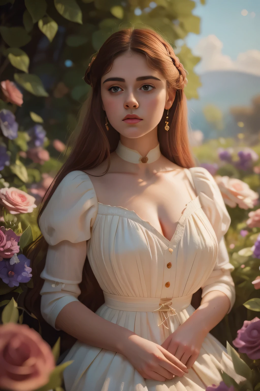best quality,4k,8k,highres,masterpiece:1.2,ultra-detailed,realistic:1.37,mesma garota 1885,england,Pre-raphaelite,portraits,16-year-old,nude,Alexandra Daddario,boarding school gardens,1880s scene,nude,1880s hairstyle,vivid colors,HDR,studio lighting,sharp focus,physically-based rendering,extreme detail description,professional,bokeh,landscape,horror,anime,sci-fi,photography,concept artists,colored,soft lighting,rich color tones,gentle shadows,pastel colors,
