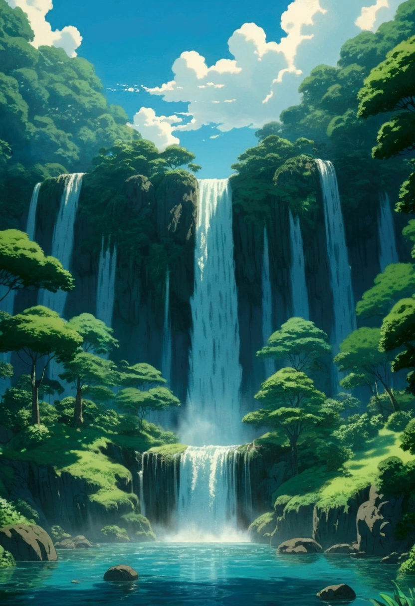 Ghibli　　summer　Beautiful waterfall