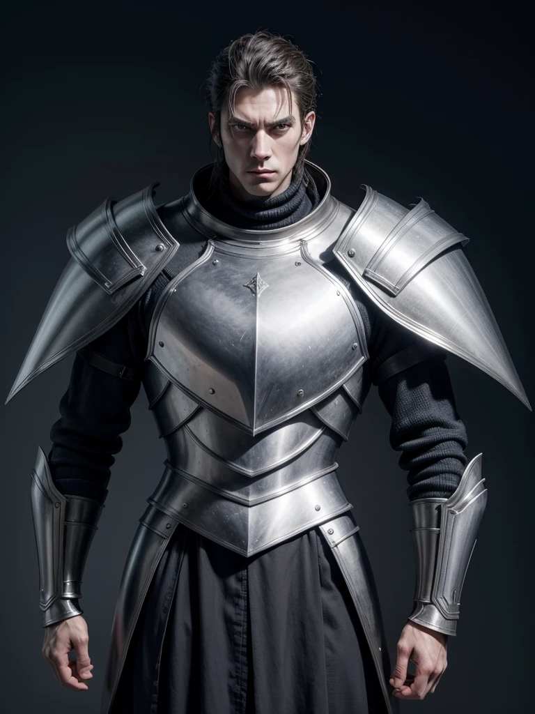 Tall man, armour, arrogant look, estilo drawning, drawning