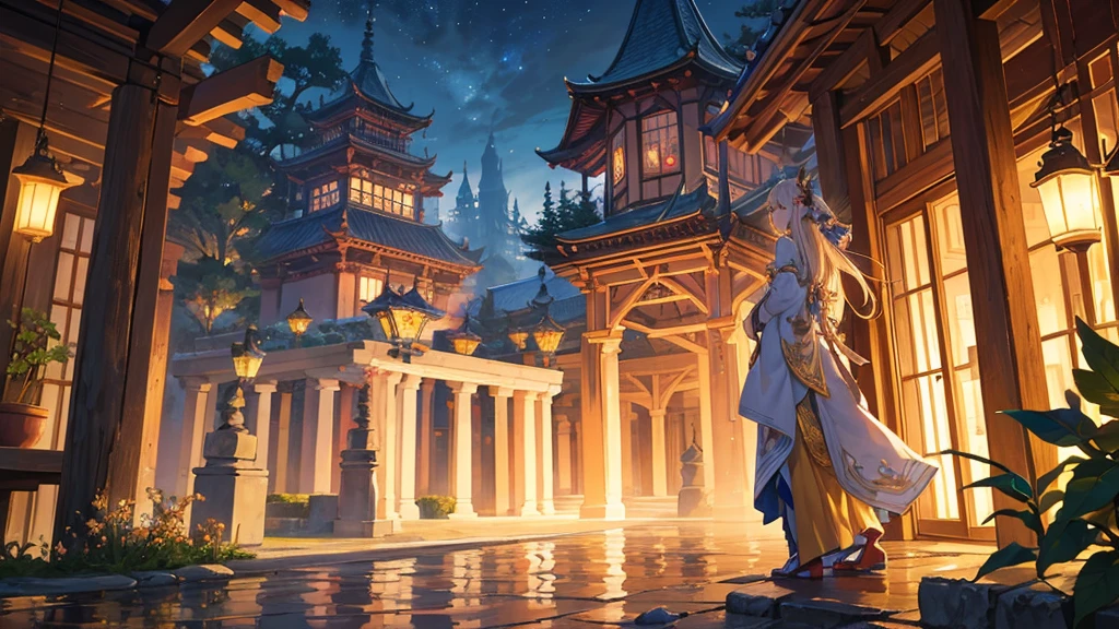 At dusk, In the heart of the ancient forest, Trees that are hundreds of years old々between、The city of elves stands tall like a jewel. thats slender towers and delicate domes are sculpted in harmony with the surrounding nature, Blends organically with the surrounding leaves and branches. The building is made of natural materials, Like carved wood and grey stone, Decorated with intricate carvings and elven folk motifs.
As the sun sinks over the distant horizon, Paint the sky orange, pink and violet, The calm waters of the river that meanders slowly through the city、The last golden light is reflected。. thats crystal clear waters mirror the celestial spectacle, Turning the river into a liquid mirror、Reflecting the fleeting beauty of twilight.
In a narrow place, The winding streets of Elven Town, Residents move around with grace and elegance, Her richly decorated clothes are woven from natural fibers and luminous silk.. Blown glass lanterns emit a gentle light, Lighting up the cobblestone road、Highlights the intricate details of Elven architecture.
In the air、Hanging gardens and lush terraces are filled with the sweet scents of wild flowers and aromatic herbs.。. soft, Fantastic music floats in the air, Create a heavenly soundtrack to match the spectacle of a serene river sunset.
that'A time of peace and tranquility in the elven town, Time passes slowly、Where the magic of nature is revealed in all its grandeur. that is a place where the bonds between elves and the land are deep and unbreakable., Where the beauty of wildlife and civilisation blend in perfect symbiosis.