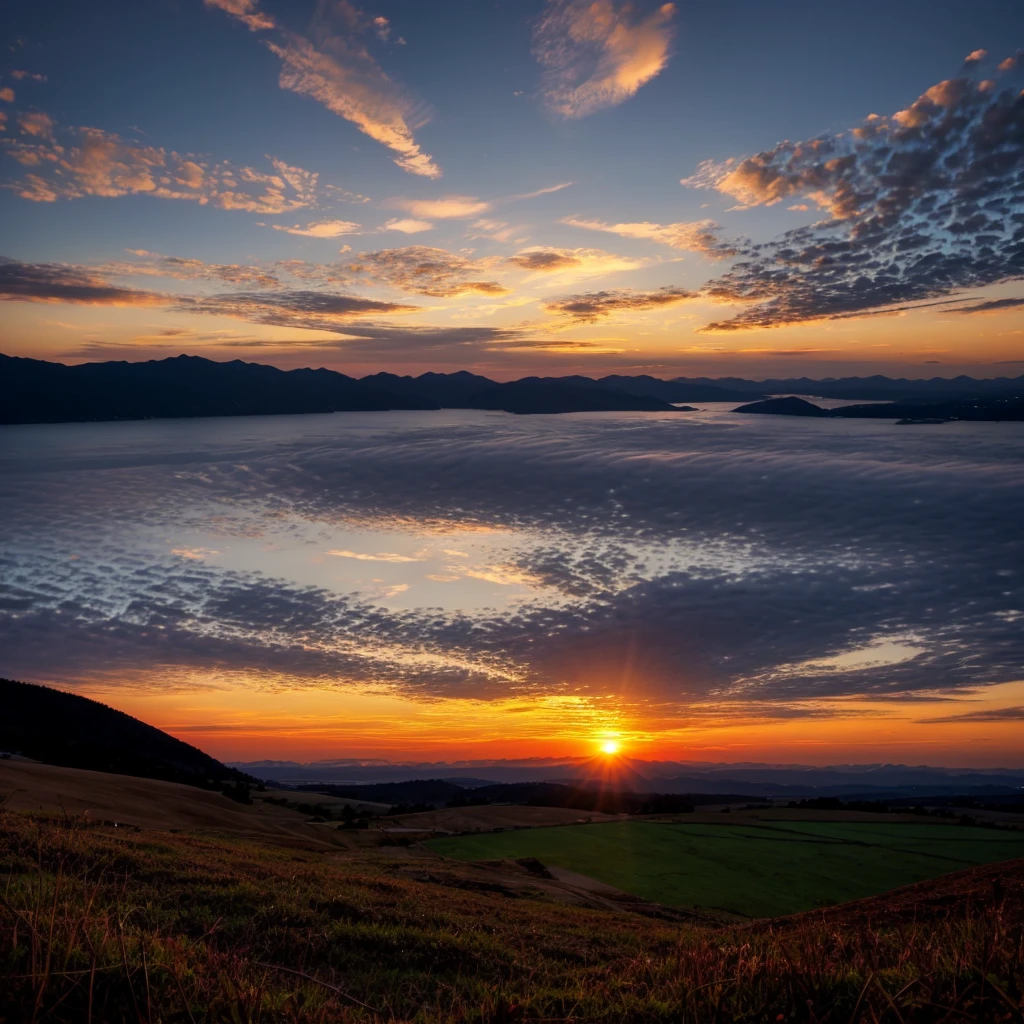 Glowing Sunset landscape view