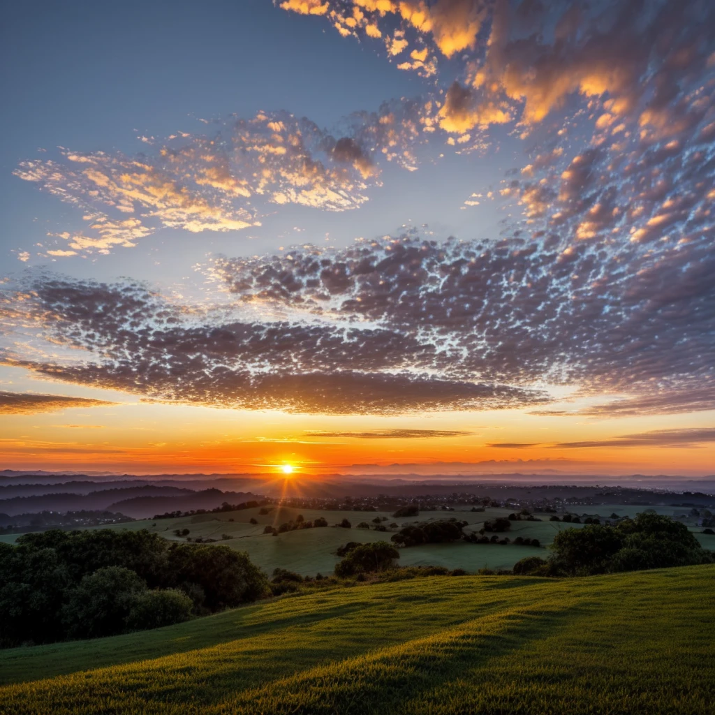 Glowing Sunset landscape view