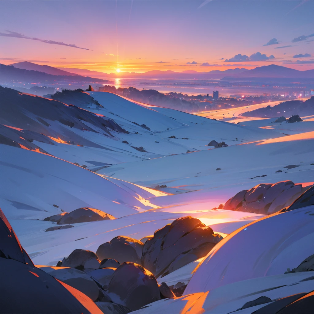 Glowing Sunset landscape view 