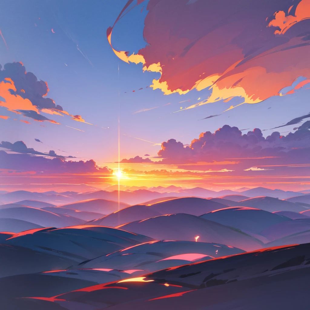 Glowing Sunset landscape view 