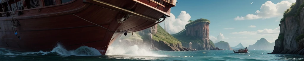A necessary graphic to place on the side of a boat, measurements 5m wide x 1 m high. consists of a dragon fight in an unreal world,