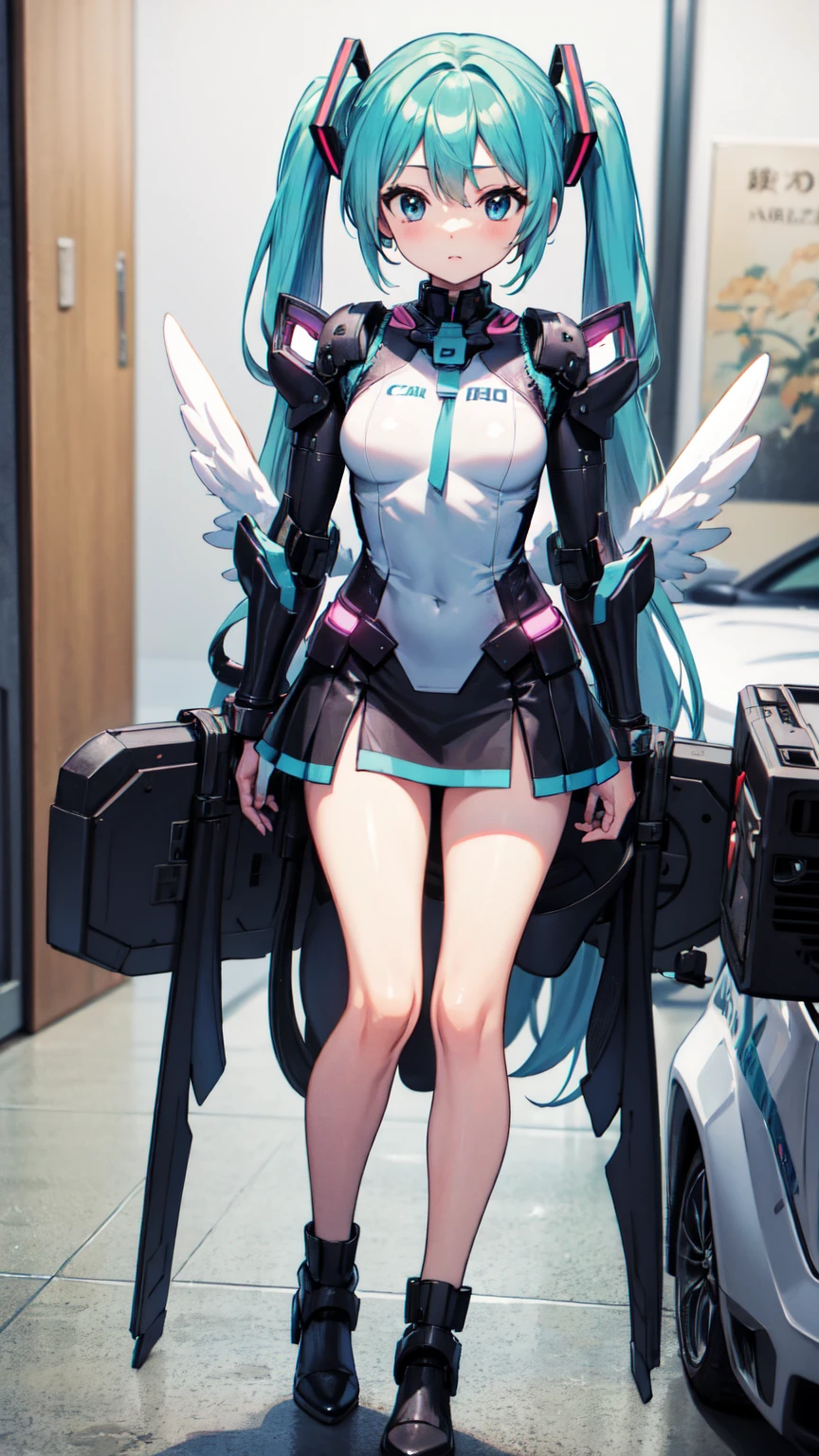 Cyberpunk, mech, bunny mech, female, bright vibrant colors, vaporwave, techwear, tech, sexy, stripper outfit
