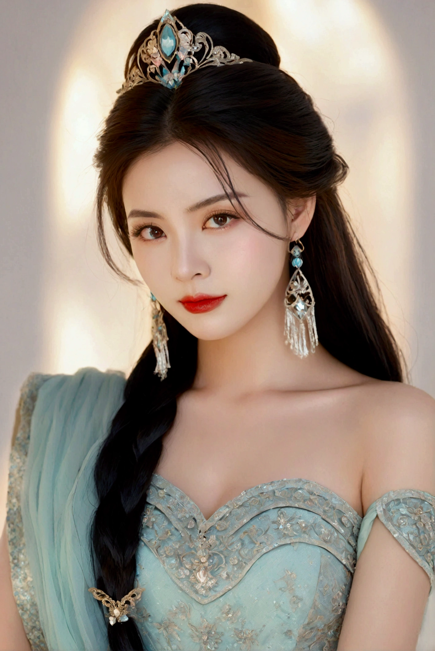 high quality，Excellent Works，beautiful princess，Elegance and nobility，Complex lines，Gorgeous details，Pastel color scheme，Subtle Gradient，Combining art and mathematics，Ultra Detailed，Trend at Artstation，Clear focus，Studio photography，Intricate details，Very detailed，center，Perfect symmetry，Vibrant colors，Pure white background,