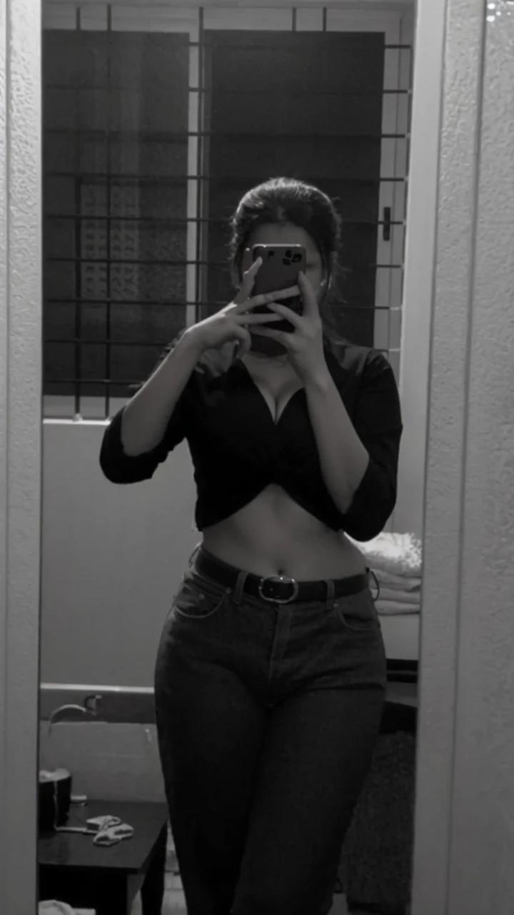make the  very big and show very much cleavage 