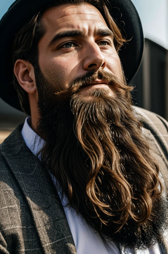 God with beard look down from heaven