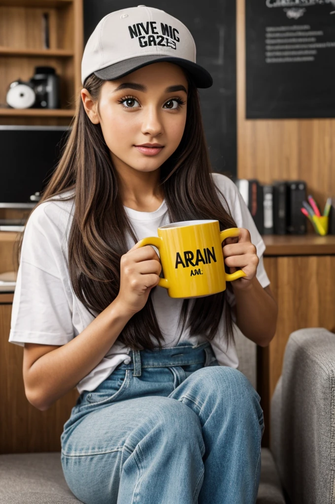 give me pencils, mugs and caps with the name Ariana