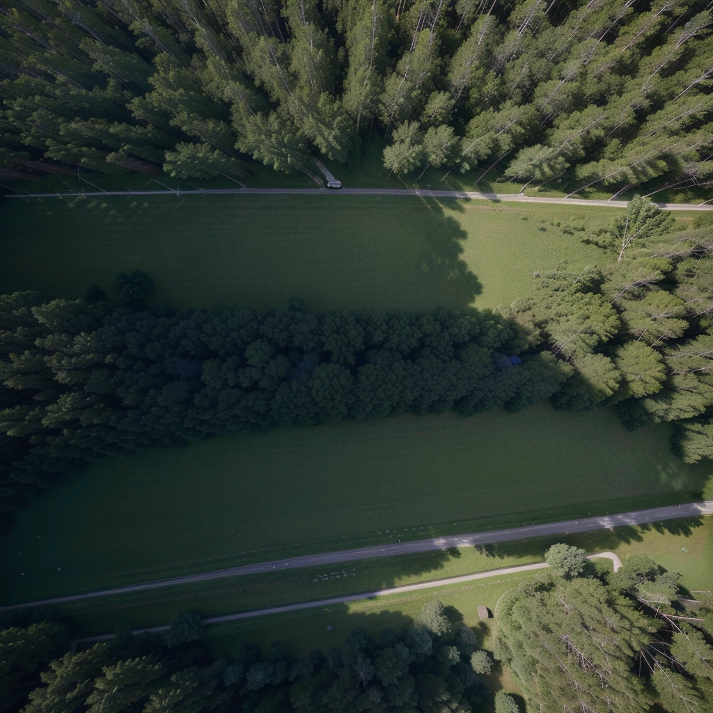 Create a detailed map of the Great Turipulus Forest, a vast forest of approximately 10.000 km², divided into three main regions, each with distinct characteristics: