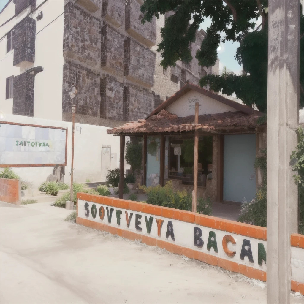 there is a sign that says cool soveteria on the side of the road, Pixar-style, Barcelo Tomas, Rock, fot, seen from outside, outside view,postes vintage, at instagram, just, playful scenario, outside view, ivan bolivian, Camera spacious, outer, Lorica Segmentum, local ice cream shop