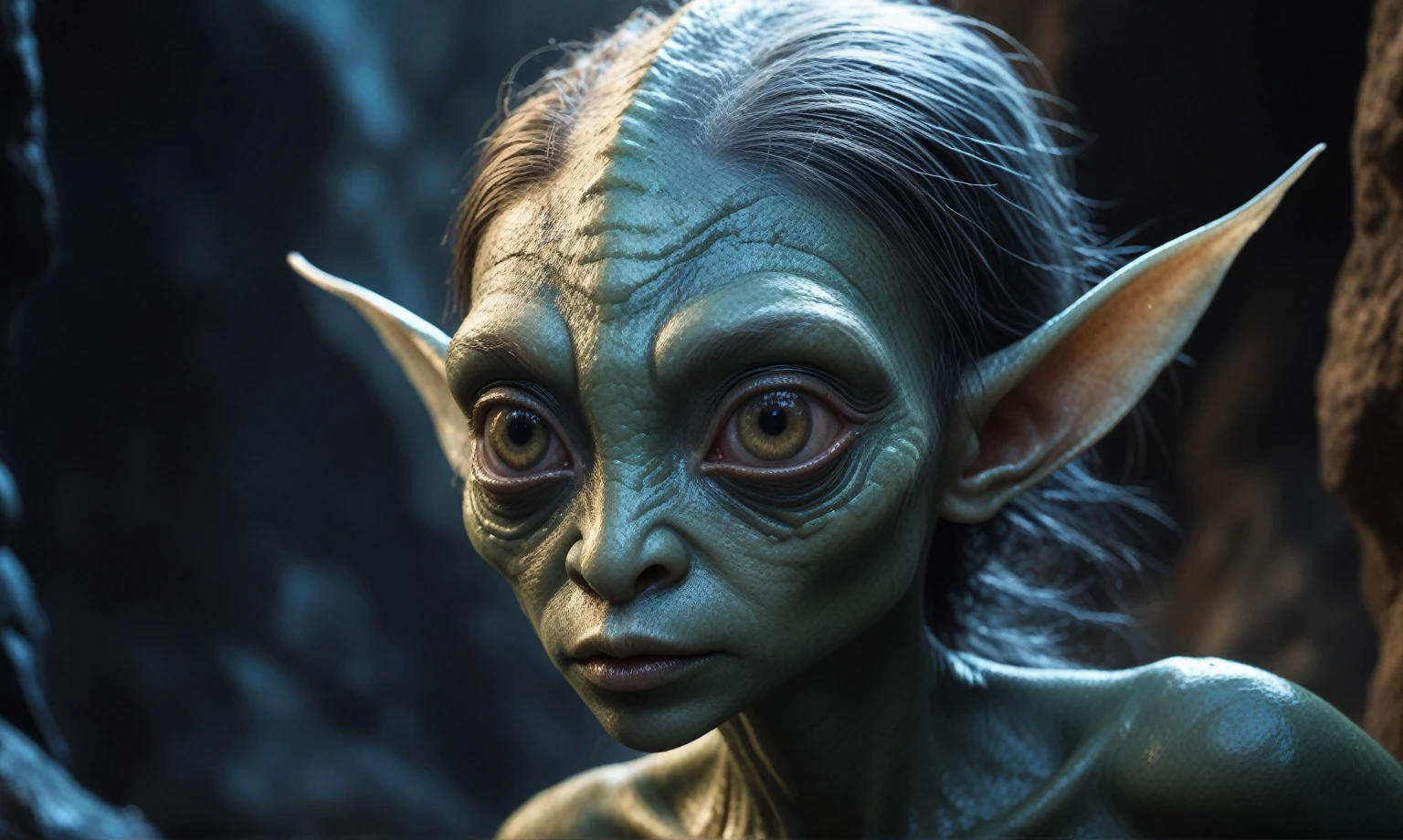 full body shot,beggar deep niobium paladium The Alien Entity,native italian babychild, wants eat,survival in criminal city of future, Technicolor,natural skin textures, hyper realism, hyper detailed,Extremely detailed,High contrast,Masterpiece,Realistic,Ultra Detailed, intricate details,realistic humid leather,extremly intricate,Epic Realistic, cinematic style,irina yermolova,high contrast,hdr,extremely detailed, deep night landscape,masterpiece,intricate details,faded,eyes extremely detailed, high detailed eyes,8k resolution,RAW,retina, Nikon Z9,China,baby orc, Guangxi Zhuang of China,tkt style,ears perfect, Elf,transition between two art styles, Ink painting to photorealism, Double contact, X-ray, Creative, vivid light, masterpiece, fantasy, Abstract, Surrealism, super detailed, high resolution, stop:35;(((creature with a spectral and ghostly appearance)). Her skin is pale, almost translucent,ancient rock paintings of the first people,sharkfish's leather