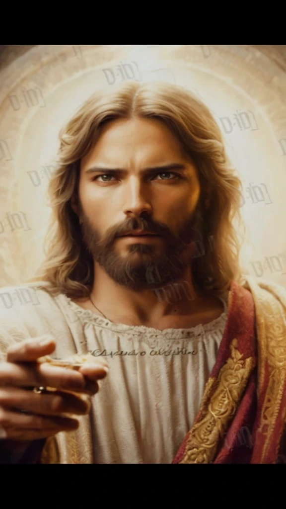 A detailed portrait of Jesus Christ, with a compassionate and intense expression. Jesus is looking directly at the viewer, conveying a deep and empathetic connection. The dramatic lighting enhances his features, creating a chiaroscuro effect that adds depth and contrast to the image. The portrait, In the style of oil painting, features a religious atmosphere with an ornate background that nods to traditional Christian iconography. Inspired by the Renaissance style, the image displays dramatic shadows and vivid colors, with cinematic lighting that accentuates the emotion of the moment. Facial features are highly detailed, capturing every nuance of expression and skin texture. The work is a true masterpiece, high quality and resolution, in 8K, with impressive photographic realism.
