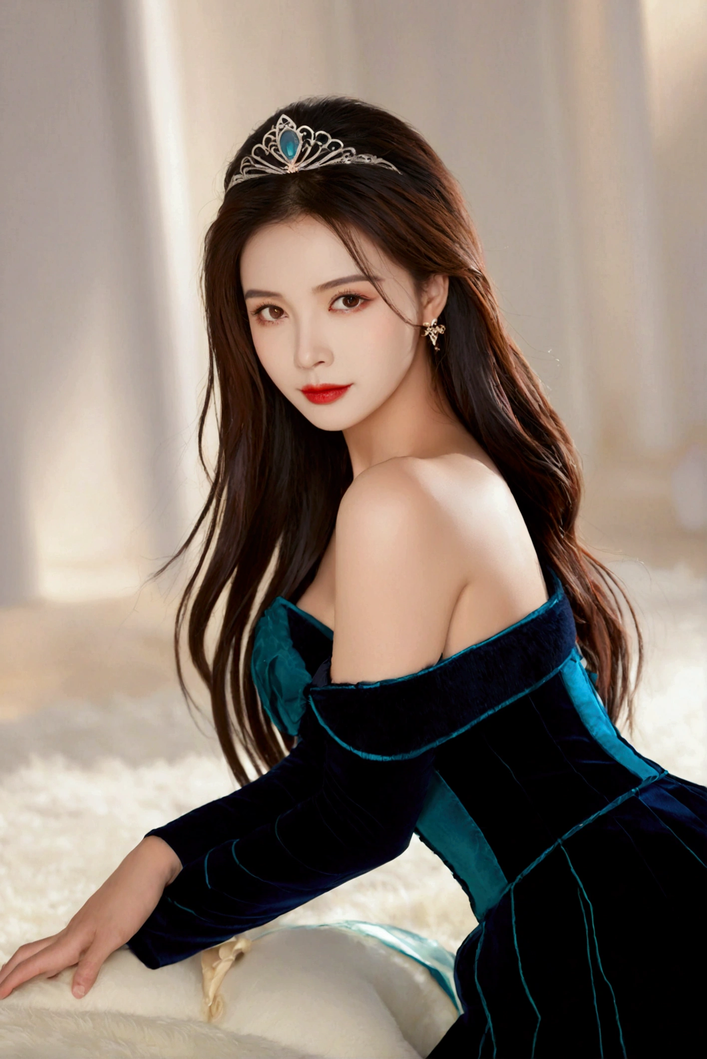 high quality，Excellent Works，beautiful princess，Elegance and nobility，Complex lines，Gorgeous details，Pastel color scheme，Subtle Gradient，Combining art and mathematics，Ultra Detailed，Trend at Artstation，Clear focus，Studio photography，Intricate details，Very detailed，center，Perfect symmetry，Vibrant colors，Pure white background,