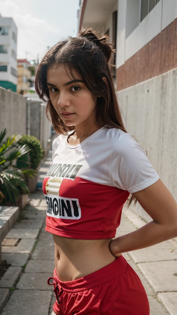 Girl wearing Dontime Flamengo shirt