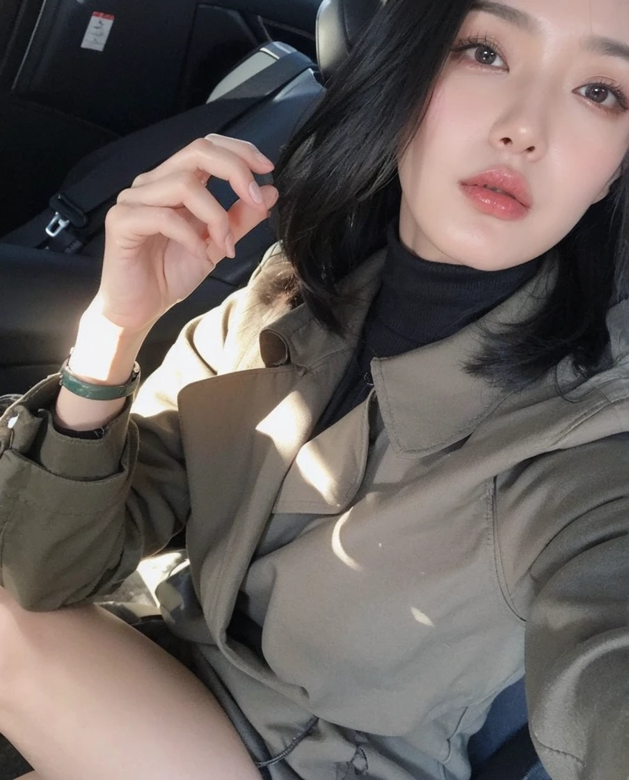 A sitting black-haired woman in her fifties, Ulzzang, Shin Jinyoung, Choi Hong-hwa, Korean Girls, 8k)), sakimichan, Bae Suzy, It's hot with the shining sun, White skin!!, She has black hair with bangs, Beautiful Korean Women, Jaeyoung Nam