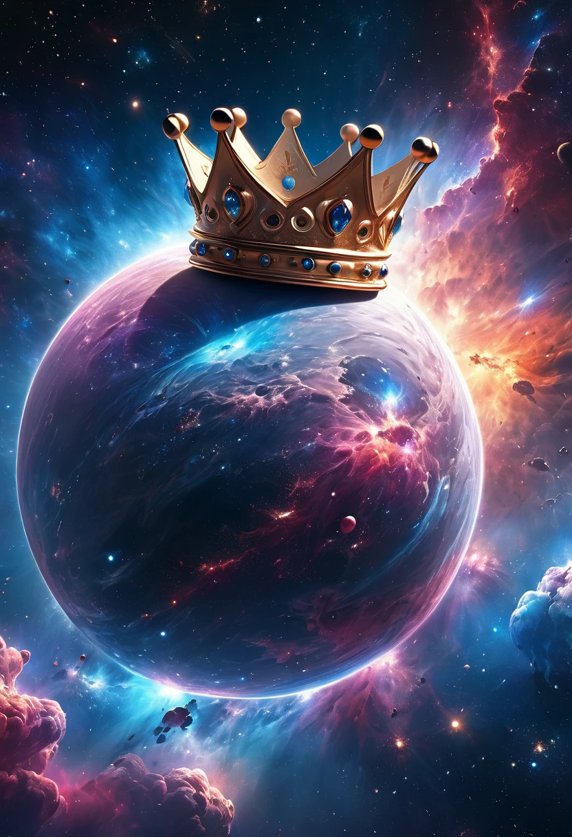 masterpiece, 8k, best quality, highly detailed, a crown made of a nebula