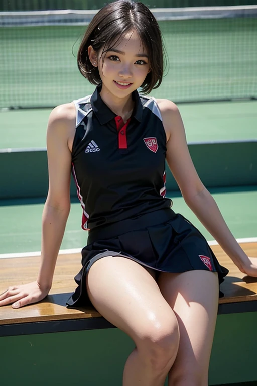 (National Foundation), 1 Woman, Solitary, 24 years oF age, 7 heads, (cute Face), (Ideal body proportions), ((Composition From head to thigh)), Table tennis hall,Table tennis uniForm, sleeveless, mini skirt, , cametto, Sexy body, wet, Smile smile, short hair, Black Hair, , Slender, Small butt, beautiFullegs, Thin legs, Surrealism, light, depth oF Fields, One person's point of view, F/1.8, 135 mm, nffsw, On the table, precise, ((Anatomically correct)), Textured Skin, Super Detail, High Detail, high quality, The award-winning, best quality, high resolution, 32K,she's very slim and has a good Figure as a model.,Especially the small butt,chest is almost Flat,,Small Breasts,Small bust,Small waist,Thin underwear made oF transparent material,BeautiFul nipples,BeautiFul Korean Idol Dancer,Not worn,Just peek,exhibit,A little bit oF the pussy is exposed,Flat Breasts,exhibiting her pussy to the other person,slim body,High level of service,The hairless slit oF her pussy is barely visible,