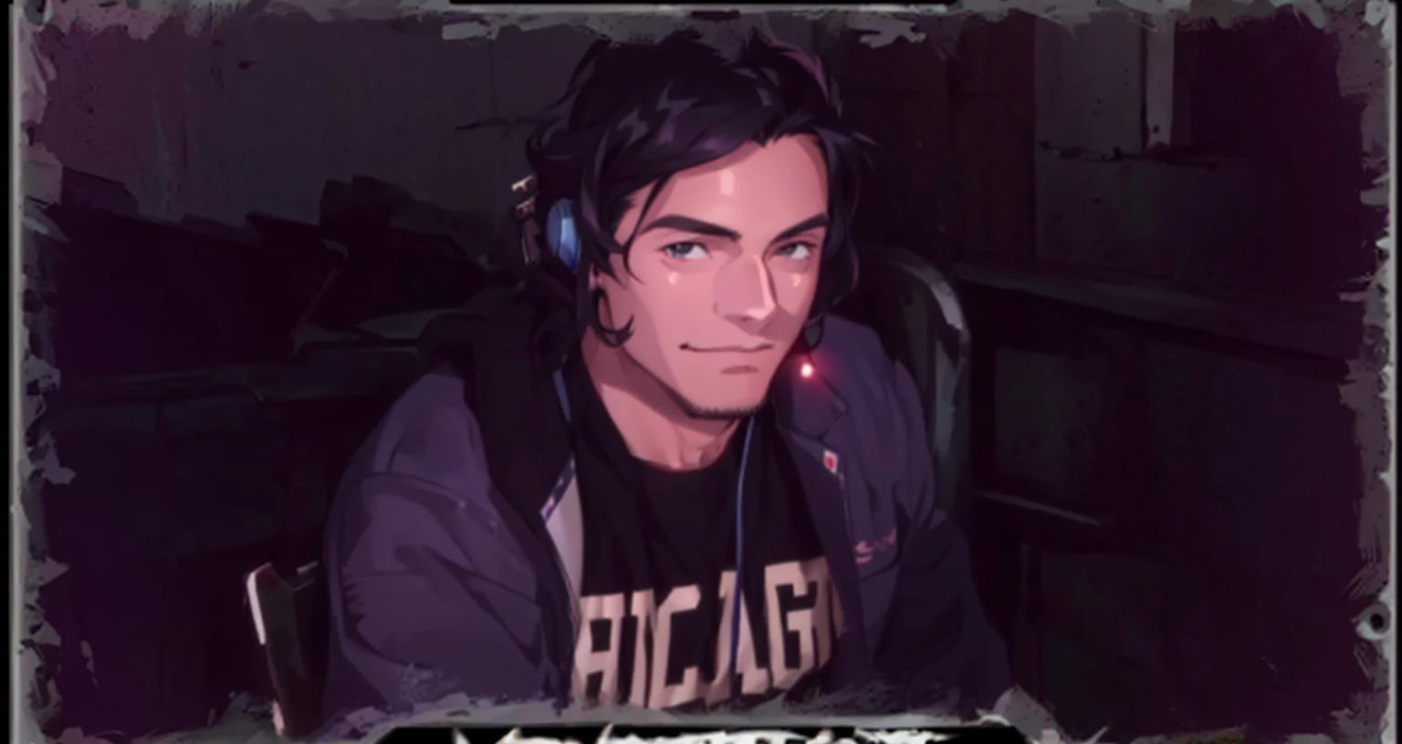 Peruvian man 34 years old young handsome and noseon anime art style