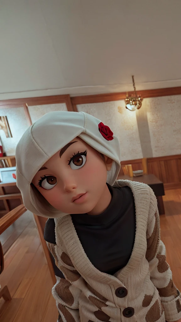 Woman identical to the image with brown eyes
