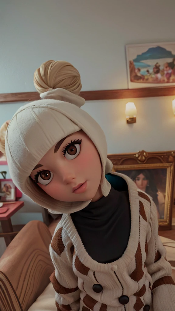 Woman identical to the image with brown eyes