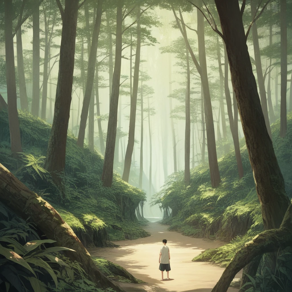 (((forest clearing))), ((anime:1.4,illustration)),(masterpiece, top quality, best quality),(ultra-detailed, absolutely resolution),((16k, high res)), 1 men, with 3 girl, playing on the beach, anime style {lofi art, style of Laurie Greasley, style of Makoto Shinkai, anime aesthetic}