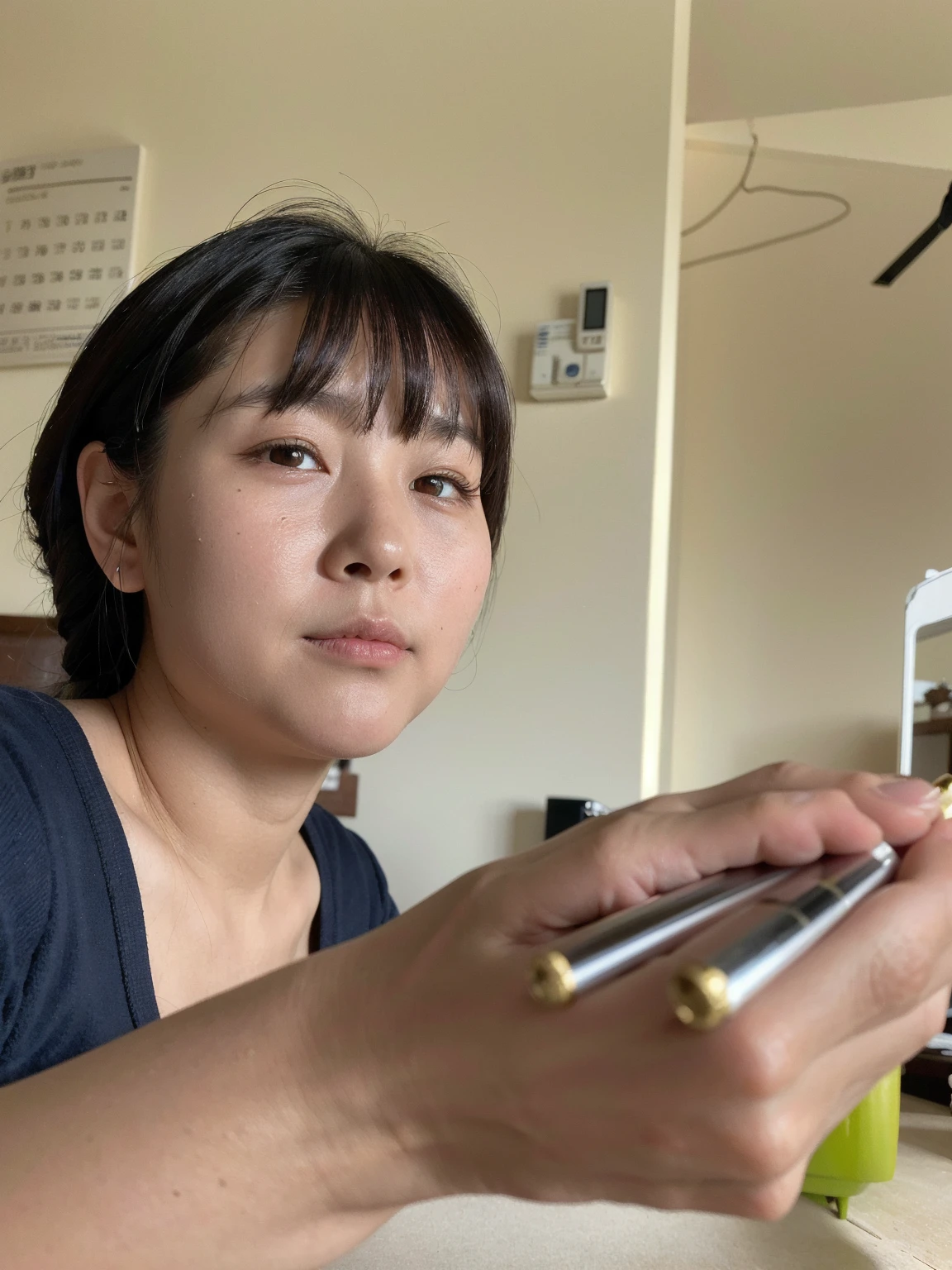 best quality, face focus, soft light, ultra high res, (photorealistic:1.4), RAW photo,
1japanese girl, solo, cute, (pupil, lights in the eyes), detailed beautiful face, (small chest),(high resolution detail of human skin texture),
(long hair),
indoor,
Damask Shirt Dress,
(portrait)