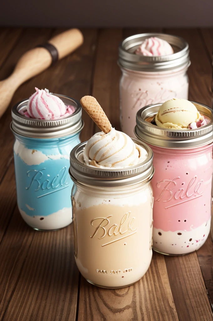 Ice cream in jars advertise