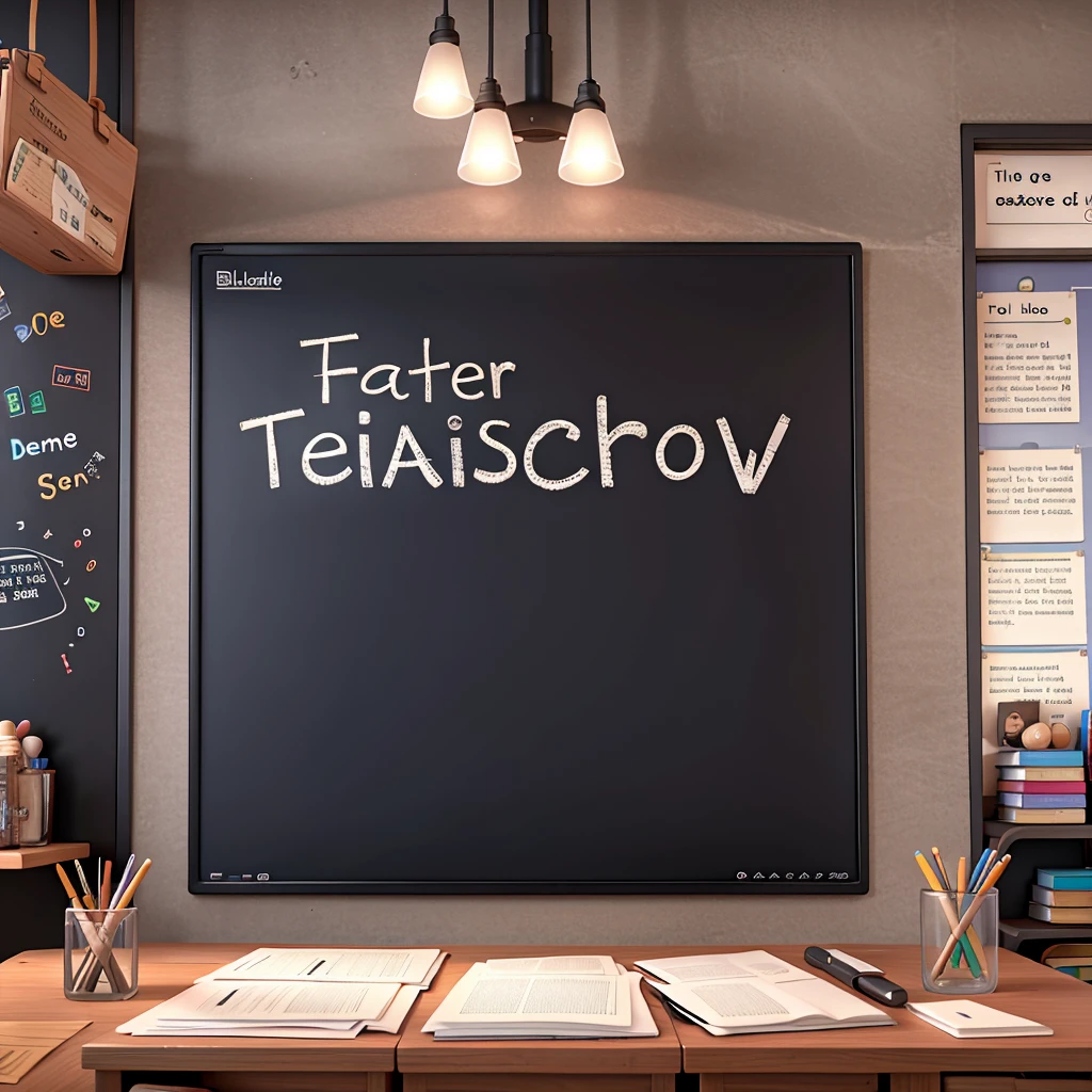 teacher writing on blackboard